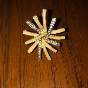 Elegant gold, peach ring with diamonds